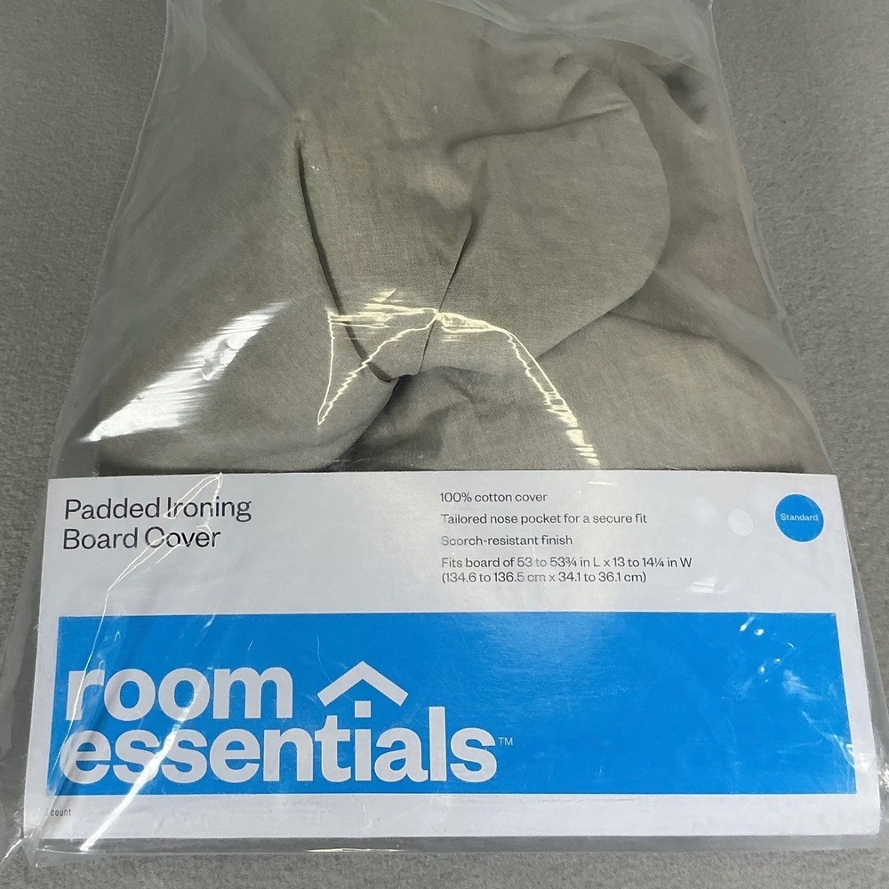 Room Essentials Padded Ironing Board Cover Standard Gray Cotton Open Unused